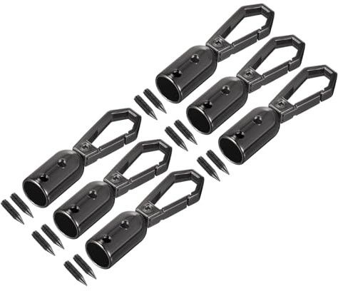 QUARKZMAN 6 Stück Kordel Endkappen Schmuck 8mm/0,32 Quasten Kappen Schwarz | Kordelenden Quetschperlen Trommel Perlen Schnur, Mit Schrauben Seilendkappe, Für Tassel Schmuckherstellung Tasche