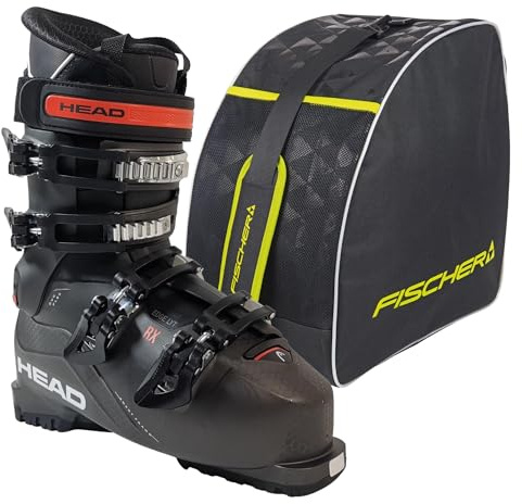 HEAD Alpine Eco - Scarponi da sci da uomo, per alpinismo Edge LYT RX HV, MP29.0/29.5, Flex 80, per principianti e esperti, con borsa per scarponi da sci Fischer Alpine Eco