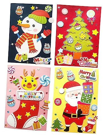 Operitacx 4set Adesivi Natalizi Per Biglietti Di Auguri Di Decalcomanie Artigianali Accessori Fai Da Te Per Biglietti Di Natale e Capodanno