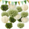 Syoulin-15 piezas,decoración de bodas,fiesta decorativa de jardín,verde salvia,verde oliva,decoración de cumpleaños,decoración de la fiesta del bebé