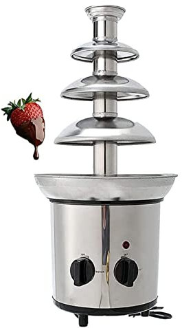 AINITAIFENG 4 Tier Chocolate Fountain Waterfall Machine, 220V/ 110V Stainless Steel Electric Sauce Melting Pot Chocolate Warmer Machine, for Candy Cheese Butter BBQ Sauce