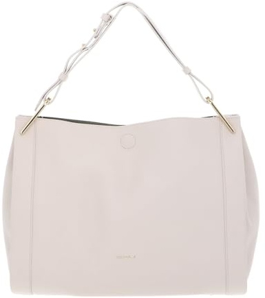 Coccinelle Pelle borsa a tracolla Wallace Handbag Double Grainy Leather Lambskin White/Laurel Green avorio