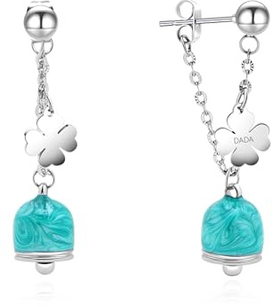 Dada Gioielli - Lange Damen Ohrringe hängend mit Glöck meerblauem Anhänger und Sterne - Ohrhänger Silber Farbe Edelstahl Hypoallergen, Inspiriert von der Schönheit der Insel Capri