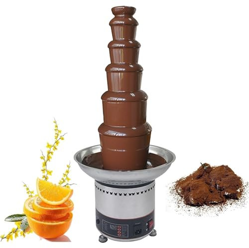Fuente de chocolate fondue Máquina De Fuentes De Chocolate Eléctricas De 300 W, Cascada De Fondue De Chocolate Comercial De 4/5/6/7 Niveles Con Control De Temperatura, Ideal For Dulces, Frutas, Nueces