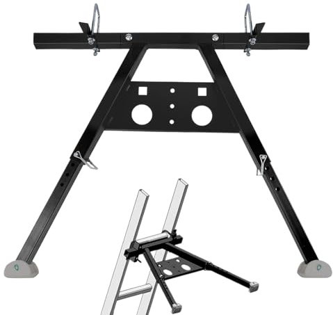 Stabilizzatore per scala estensibile - Distanziatore da parete antiscivolo, Stabilizzatore per scala regolabile, Gancio robusto per scala da tetto | Supporto sicuro per scala per grondaia, supporto pe