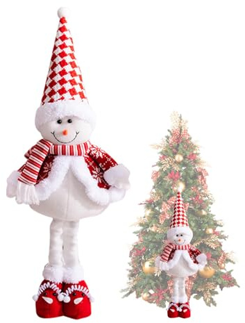 Juldockdekoration, juldocka, infällbar snögubbefigur | stående juldekoration, söt ren-snögubbefigur, mjukisdjursdocka för bord, öppen spis