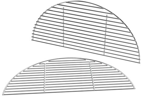 BBQration 18 Half Moon Cooking Grate for Kamado Joe Classic, Large Big Green Egg, Stainless Steel Half Moon Cooking Grate for Kamado Joe Replacement Parts for Kamado Joe KJ-HCG