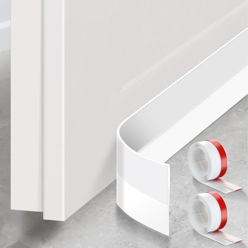 Draft Excluder for Doors, 2 Pack Draught Excluder Tape, Self-Adhesive Seal Strip, Draft Stopper for bottom of Doors, Gap Blocker, 3.5CM*100CM, White