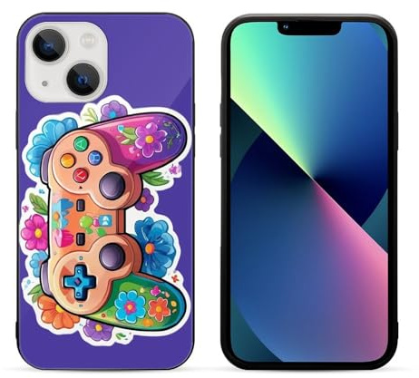 CRIVOTA For iPhone 13 Case - Game Controller Design, Glass Back + TPU Inner Shell, Extreme Slimness, Scratch-Resistant, Military-Grade Protection, Precise Cutouts, Cell Phone Cases for Boys Girls