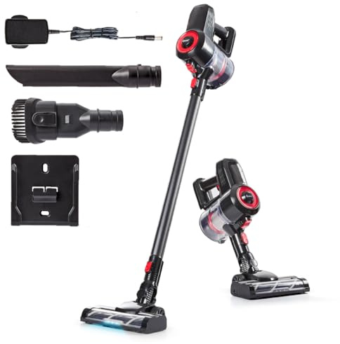 Quest 5-in-1 Lightweight Cordless Vacuum, Rechargeable 40 Min Battery Life, Washable HEPA Filter, 650ml Dust Tank, LED Display, For Carpet, Hard Floor, Tiles & More, 150W (43579)