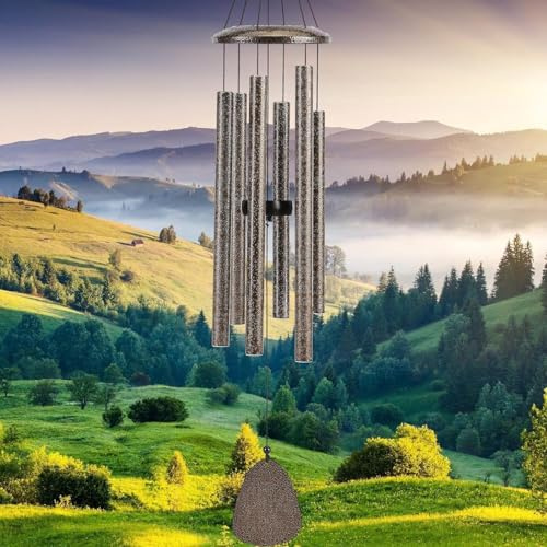 Windspiele FüR DraußEn HäNgend Windspiele - 6 RöHren Chimes FüR Garten, Balkon,Windspiel Garten -Gartendekoration Klangspiel(32 Kaffee)