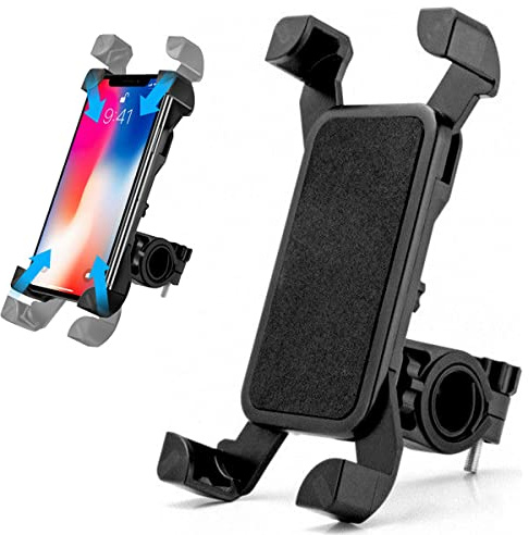 Guniata Motorrad Handyhalterung,Handyhalter Fahrrad, 360° Drehung Handy Motorradhalterung,Wackelfrei und Stabil,Kompatibel mit i-OS und A-ndroid Geräten von 3,5 bis 7 Zoll(schwarz)