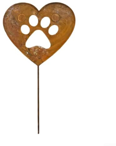 HEIBTENY Vintage Heart Shape Garden Stake Metal Rustic Decorative Outdoor Ornament for Flower Bed Patio Balcony Lawn Yard Art Home Decor