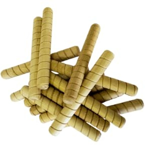 Wooden Dowel Pins, Spiral Grooved, Natural Unfinished, 3/8 x 4 Inch, for Woodworking, Furniture, Crafts (12)