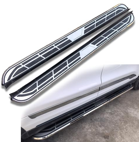 2 estribos para SUV para Volkswagen VW Amarok 2011-2021 NerfBar Lateral escalón Lateral Accesorios de Pedal de Aluminio Plateado (con Soportes)
