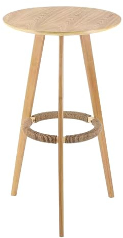 Esstisch aus Holz, rund, Barhöhe, hohe Terrasse, Bistrotisch für Kücheninsel und kleine Räume, rustikaler Restaurant-Stil