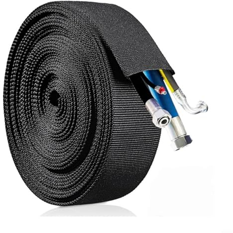 Fauhapyway Hydraulic Hose Sleeve Cable Protector Polyester Nylon Webbing Cover Wear Protection Automotive Or Home Projects Cut-to-Length(3.8cm)