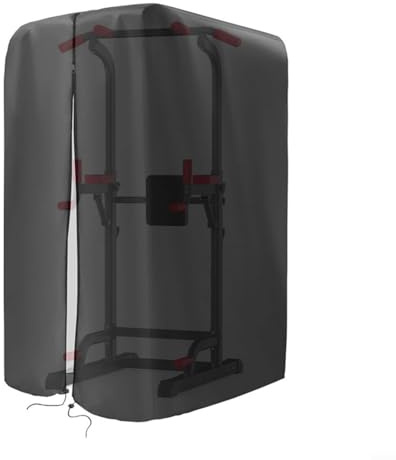 Lawnoval Outdoor Gym Equipment Cover for Squat Rack and Weight Lifting Cage, 420D Waterproof Oxford Fabric with Zipper Access, Adjustable Drawstring, Black (L: 106.7*101.6*223.5 cm) (L:106.7*101.6