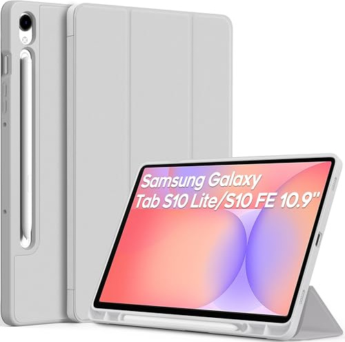 EasyAcc Funda Compatible con Samsung Galaxy Tab S10 Lite | S10 FE 10.9 Pulgadas 2025 / S9 FE 10.9 Pulgadas 2023 / S9 11 Pulgadas 2023, Función de Soporte, Cuero Delgado