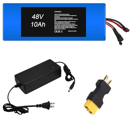 Haotermai 48V 10Ah Lithium Battery, Compatible with 200-750Wh Motors, Suitable for Bicycles, Scooters, All Terrain Vehicles, Motorcycles, Etc., with Built-in BMS System