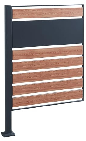 Cache-Poubelle Acier galvanisé 120 x 83 x 11 cm Anthracite Effet Bois 03_0009094