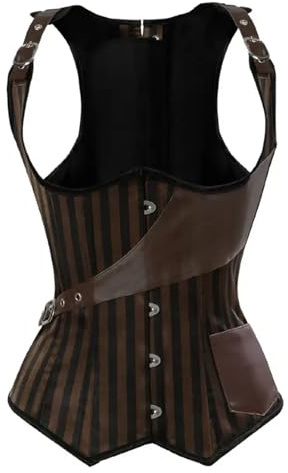 HUWOYG Sexig underbröstkorsett-väst med snörning, utan ben, midjetränare, smalgörande korsett, bustier, underklädestopp för konditionsträning, Color3, XXL