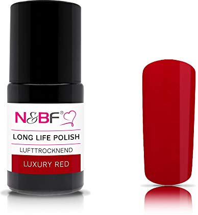 N&BF Long Life Nail Polish 15ml | Nagellack Luxury Red Rot | robuste & langlebige Lacke (lufttrocknend) | Made in Germany | vegan & 7-free | long lasting Gellack ohne UV Licht