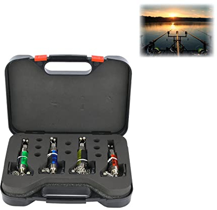 Vbest Life 4PCS Conjunto Swinger de caña de Pescar al Aire LED indicador de mordida de Pescado Iluminado