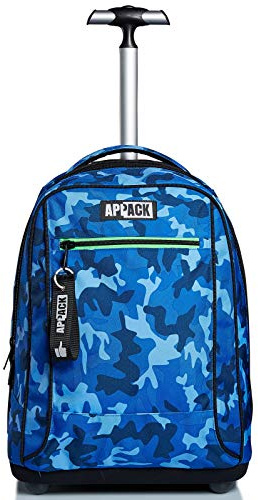 Appack Big Trolley Scuola, Yuzer, 2 in 1, Spallacci Per Uso Zaino, Per bambini e ragazzi, Tempo libero, Scuola e Viaggio