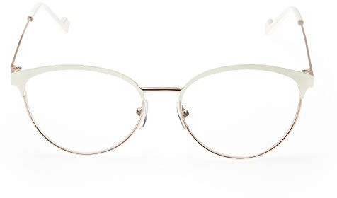 Contacta, Elle, Occhiali da Lettura per Donna, Occhiali Femminili e Accattivanti con Profili Dorati, Dettagli Color Pastello, Diottrie +1,00, Colore Bianco, Confezione con Sacchetto Portaocchiali, 24g