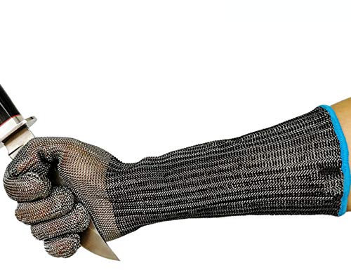 WXYZ Guantes Anticorte Guantes De Protección Extendidos Resistentes A Cortes De Nivel 5, Guantes De Trabajo De Seguridad Impermeables De Acero Inoxidable 361, S M L (Size : Medium)