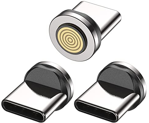VAFOTON 9Pin Typ C Schnelllade Magnet Adapter [3Stück], Magnetisches Stecker Ersatzstecker Phone Staubschutz Verbinder für PD60W/PD100W/PD240W Magnetisches USB Ladekabel