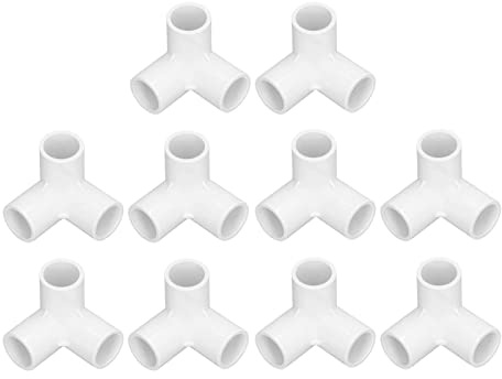 Jadeshay 10 piezas 20mm Conectores de PVC en Forma de Codo, accesorios de tubería de 3 vías, Conectores de Esquina de Tubería de Plástico PVC para Conexión de Muebles Riego, Agua de Jardín
