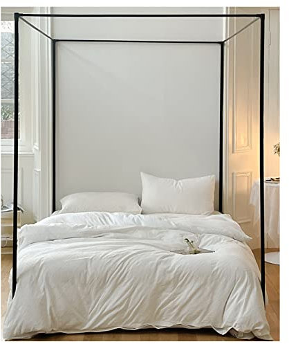 XIHAADOY Himmelbett Rahmen Moskitonetzhalter, Metall Halterung für Moskitonetz, Baldachin Moskitonetz Baldachin Rahmen für Twin/Full/Queen/California King/King Size, Schwarz,1.8x2M