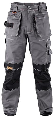 Black Hammer Zilla Men's Cargo Utility Work Trousers | Over 16 Pockets, Knee Pad Pockets, Water Repellent, Breathable Polycotton, Reinforced Stitching, Hammer And Ruler Holders