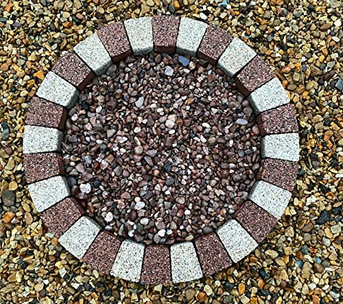 Garden Stones Circle Tree Surrounding Granite Bricks Plant Flowers Ring Lawn Grass Border Edging Decorative Concrete Stones Fountain Statue Bird Feeder Base Surround 78 cm Copper White Slabs