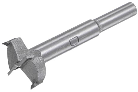 QUARKZMAN 27mm Forstner Bohrer Holz Lochsäge Schneckenöffner für Möbel Grau | 1 Stück, Wolframkarbid, Kunststoff Türscharnier