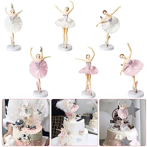 Ballerina Kuchenaufsatz 6 Stück Ballett Ballerina Deko Figuren für Geburtstagsparty Dekoration