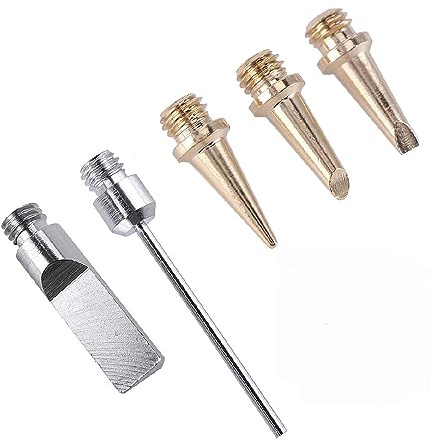 Kit di punte per saldatura, 5 pezzi, punte per saldatore a gas, kit di punte di ricambio per saldatura, pistola a gas butano, pistola a pistola e bruciatore, penna