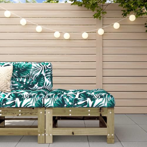 Homgoday Gartenhocker mit Kissen, imprägniertes Kiefernholz, Gartenmöbel, Hocker, Couchtisch, Paletten, Garten, Ottomane, Paletten, Außenbereich, Fußhocker, Möbel, Paletten, Patio, Terrasse oder