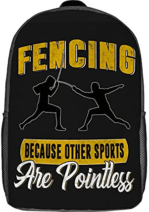 351 Backpack Fecht-Schwertkampf Laptop-Rucksack Wasserdichte Rucksack Bedruckt Schultasche Für Job, Wandern, Büro, 43X32X14Cm