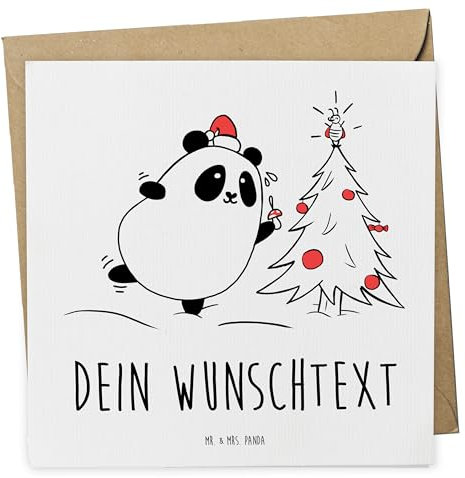 Mr. & Mrs. Panda Personalisierte Deluxe Karte Panda Weihnachtszeit - Geschenke, Grußn personalisiert