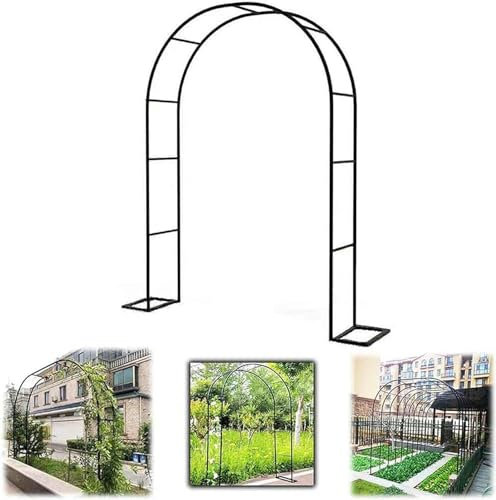 QPZMALSKY Arc en Métal Extérieur - Arches De Jardin avec Base, Arc Noir, Arc Rose, Cadre De Soutien, Arc De Mariage pour l'herbe De Jardin - Jardin De Patio, Blanc, Blanc, W1,2 M * H2.2m