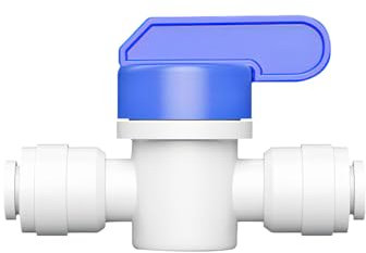 Ctyjia 1 Pcs 1/4 Ball Valve Shut-Off Valve, Water Inlet Pipe Connector, Inline Tap/Isolation Valve for RO Reverse Osmosis Water Filter Fittings