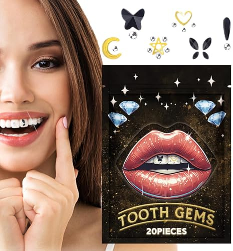 Ensemble de bijoux en dentaire, en forme de C, pour les dents - Cristaux irisés - Décoration dentaire pour femmes, débutants