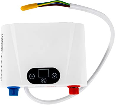 Elektronisk varmvattenberedare kök 220 V 5 500 W elektrisk varmvattenberedare med LED-temperaturdisplay för kök och badrum, snabb uppvärmning
