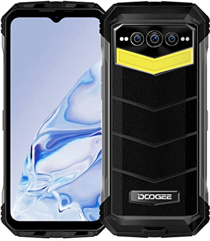 DOOGEE Telefono Rugged S100P, Batteria 22000mAh, Luci da Campeggio 130 Lumen, 20GB+256GB, 6.58'' 120Hz FHD+, Fotocamera 108MP(20MP visione notturna), Smartphone Impermeabile Android 12, NFC Nero