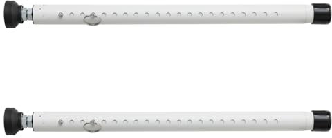 Starbover 2pcs Sliding Door Security Bar, Adjustable Window Security Locks with Rubber Tips 45-128 cm, Patio Door Security Lock White for Home Apartment