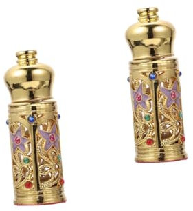 HAPINARY 2st Ätherisches Öl Leere Flasche Mini-sprühflaschen Tropfflasche Mit Ätherischen Ölen Parfümtropfer Arabische Parfums Parfümflaschen Dekorativ Leere Parfümölflaschen Glas Golden
