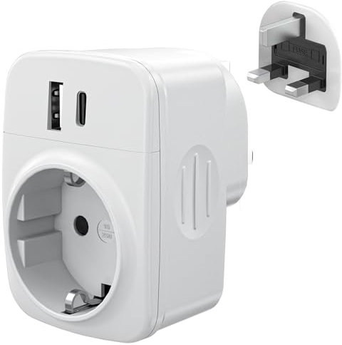 STAPERFO UK Adapter - Steckdosenadapter England, Adapter England Deutschland Stecker, Reiseadapter UK, Reisestecker England, Stromadapter für Irland Großbritannien, Typ G Adapter Steckdose 009